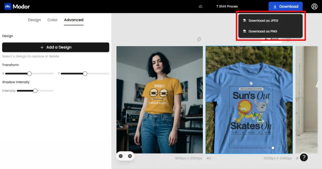 export your final t-shirt mockup
