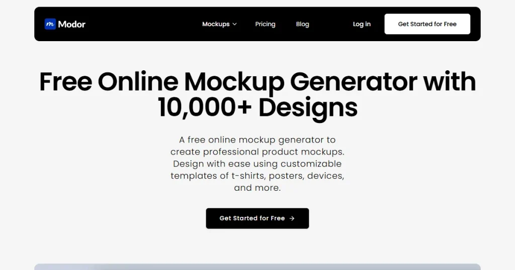 modor mockup generator website