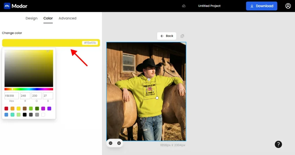 Change color of mockup