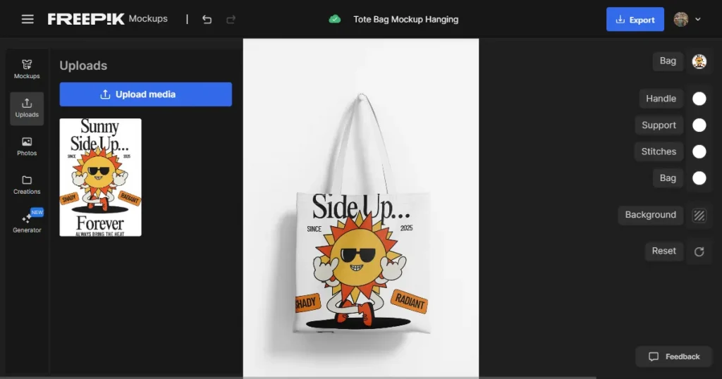 Freepik mockup editor