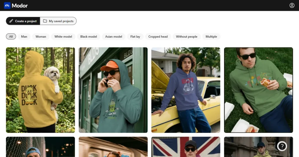 Create hoodie mockups with Modor