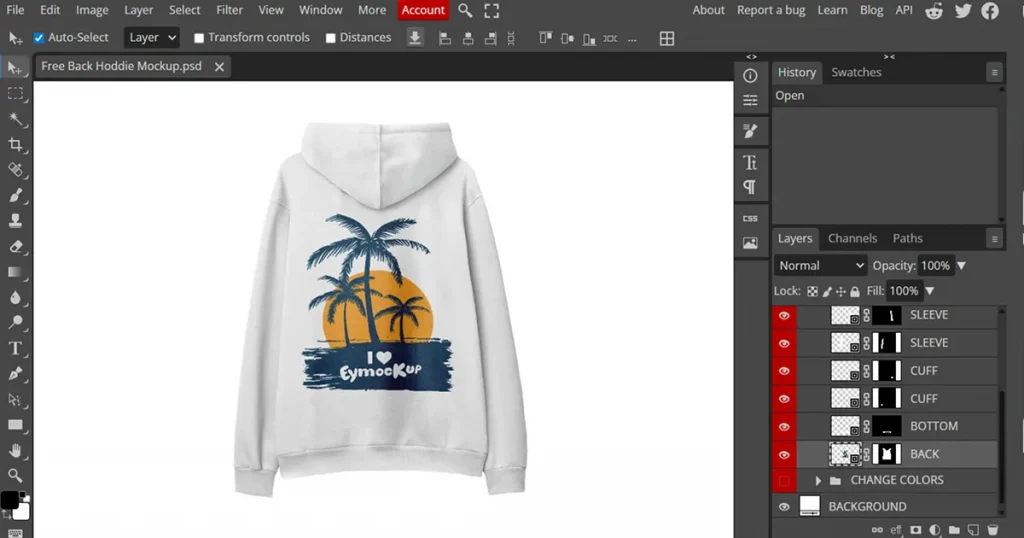 Photopea hoodie mockup