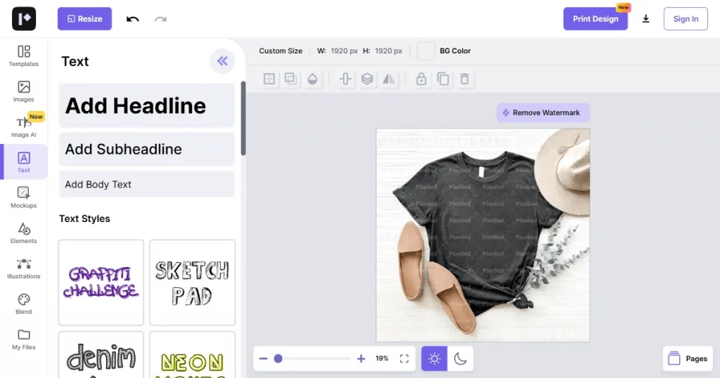 Pixelied mockup tool
