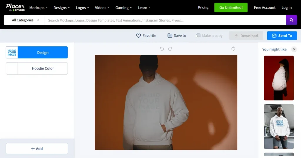 Placeit hoodie mockup template