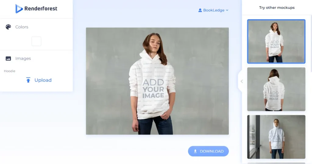 Renderforest hoodie mockup