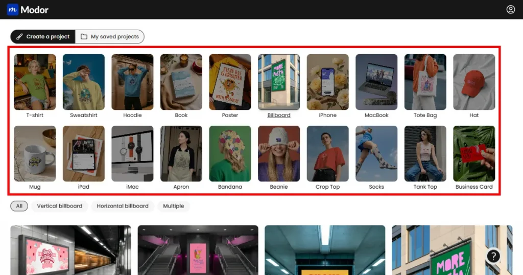 Select a billboard mockup template