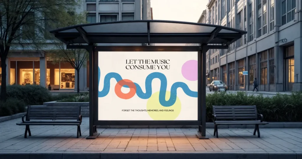 Bus stop shelter billboard mockups
