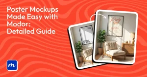 Create poster mockup with Modor