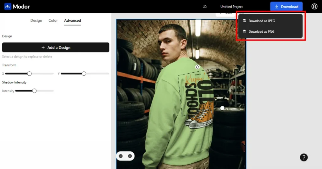 Download mockup on Modor
