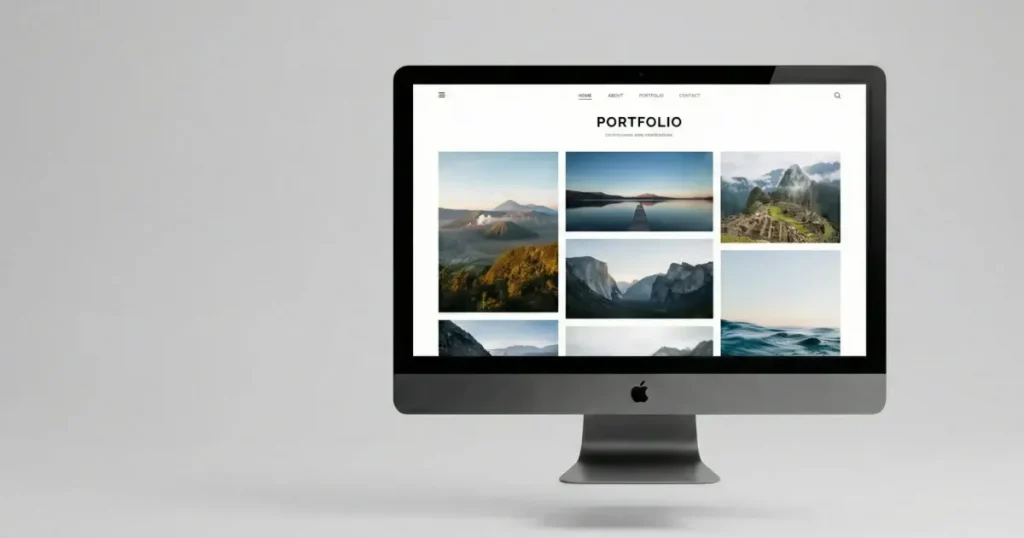 Floating iMac mockup