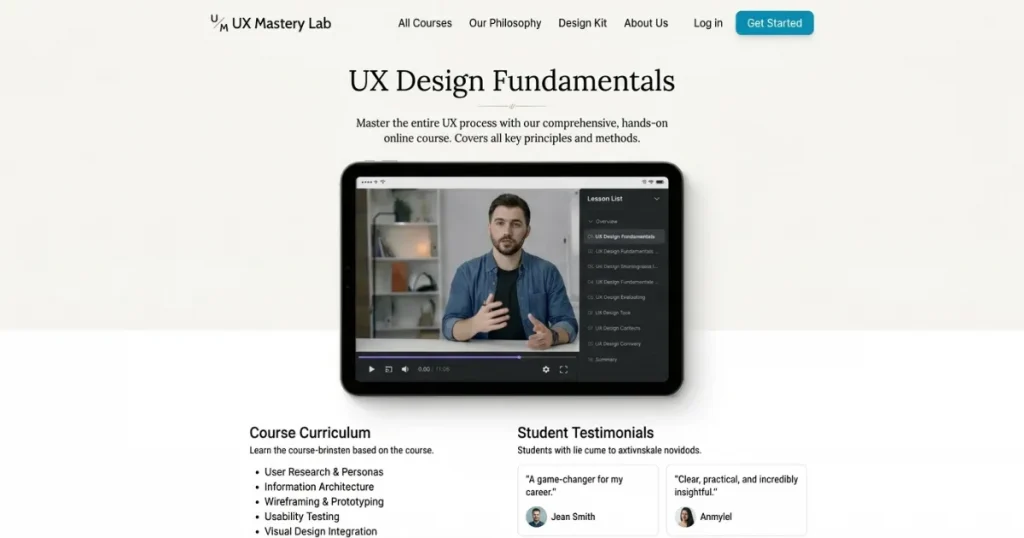iPad mockup on course previews