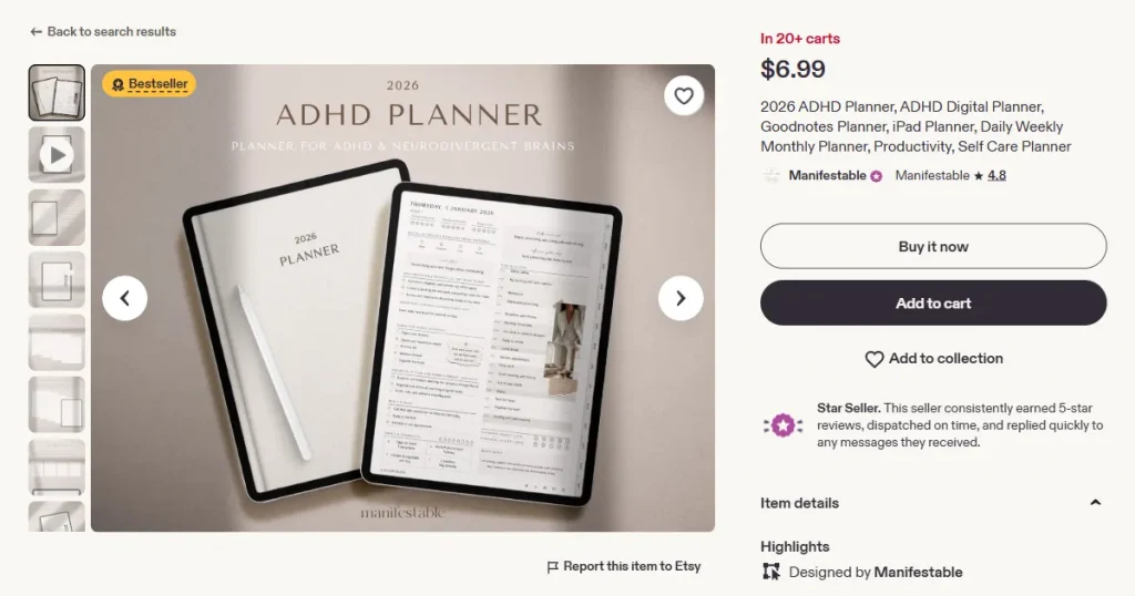 iPad mockup on digital planners
