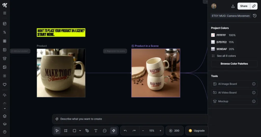 Create mug mockups on Kittl