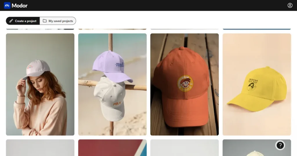 Create hat mockups with Modor
