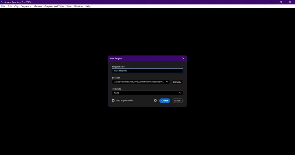 Open Adobe premiere pro