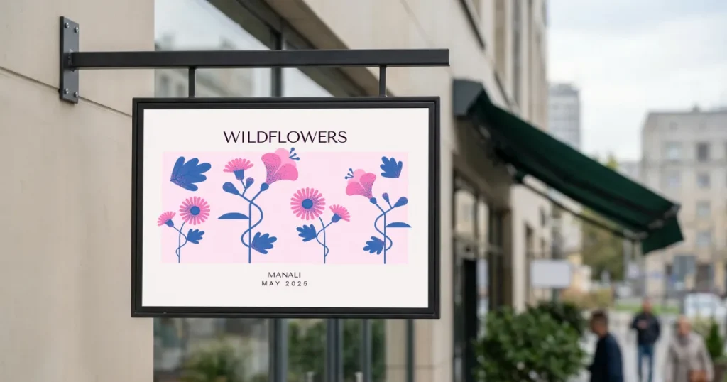 Outside cafe billboard mockups