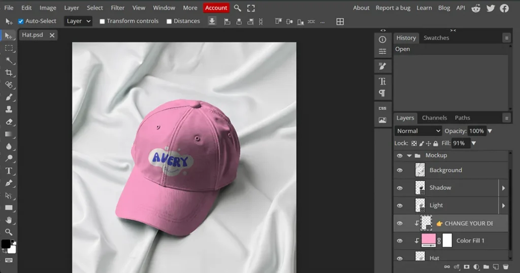 Photopea hat mockup