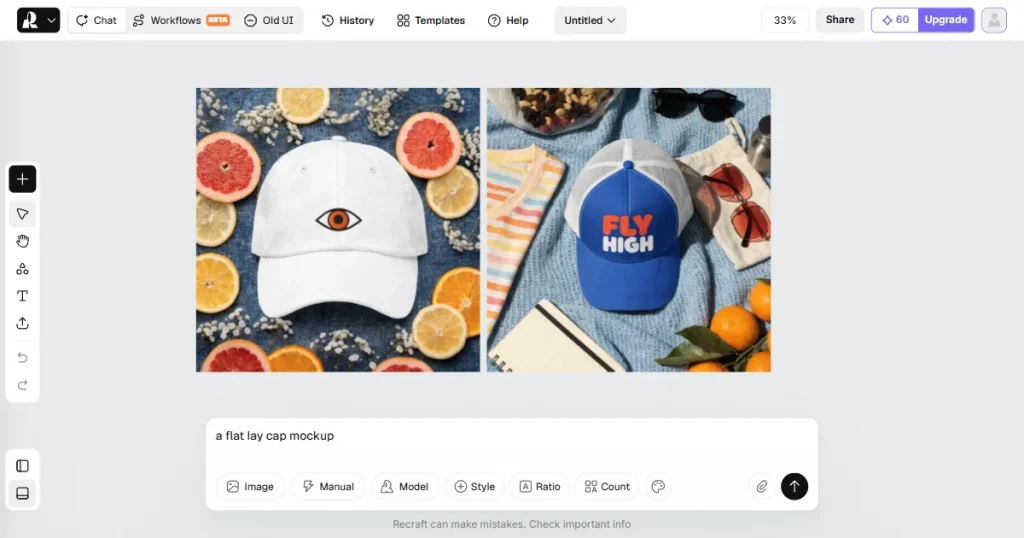 Recraft hat mockup template