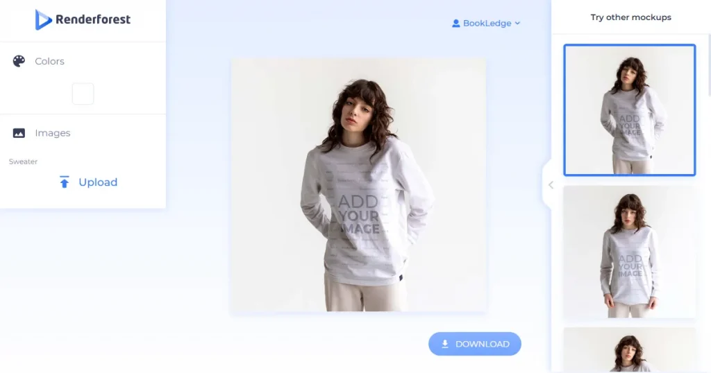 Renderforest sweatshirt mockup