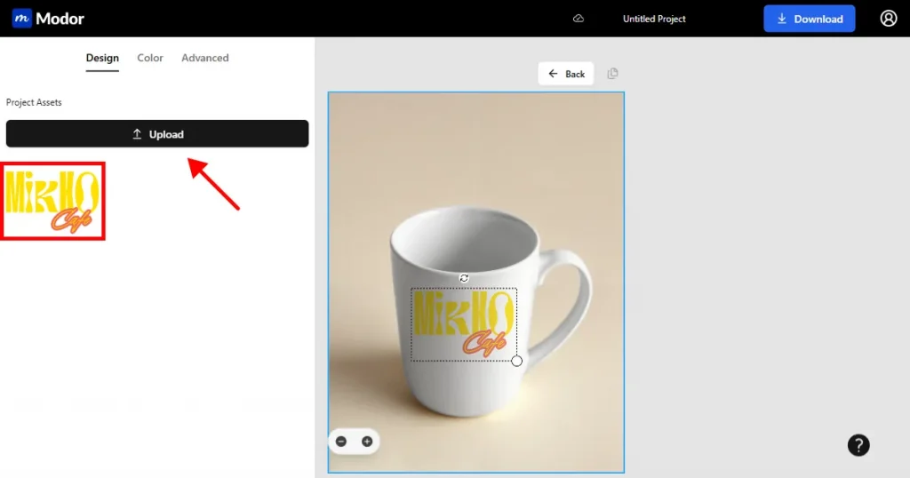 Upload design on Modor