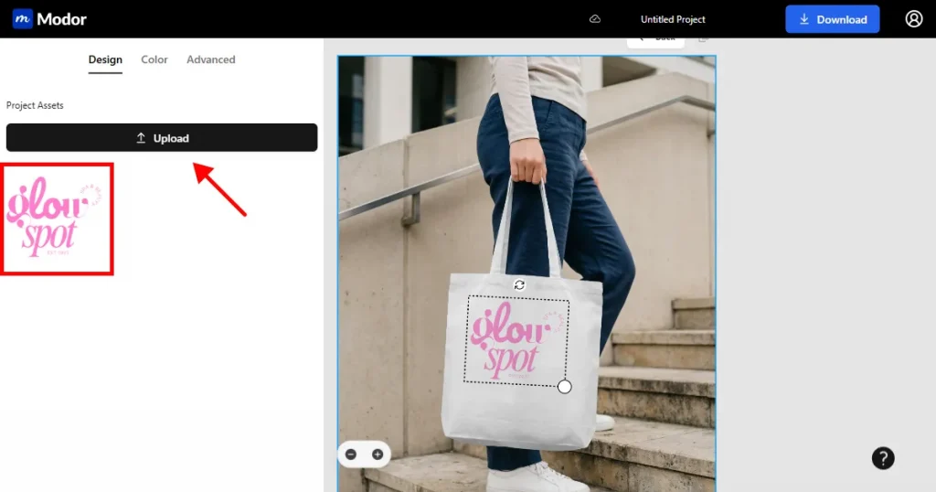 Upload tote bag design