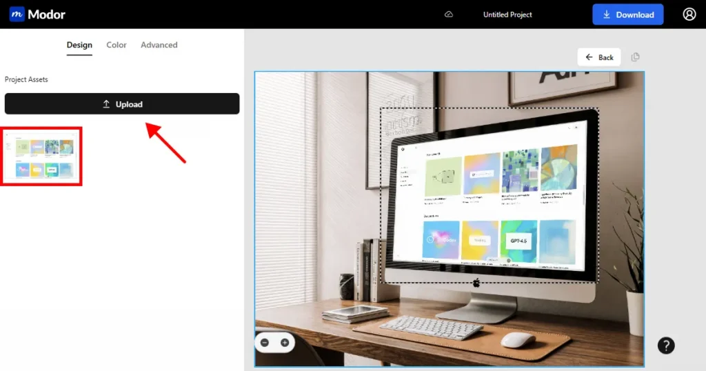 Upload an iMac screen on Modor