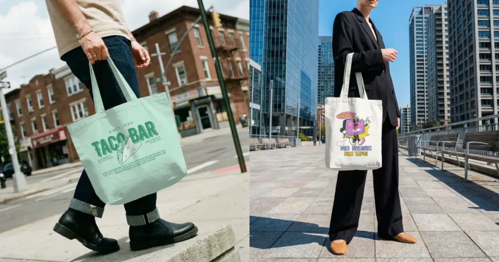 Urban tote bag mockup