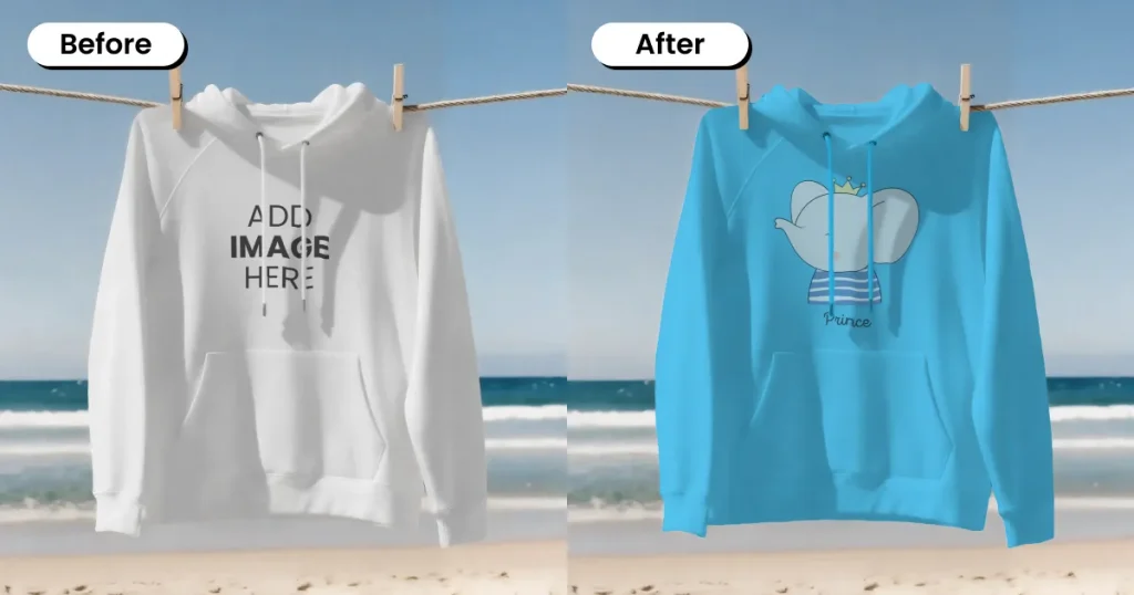 beach hanging hoodie mockup template