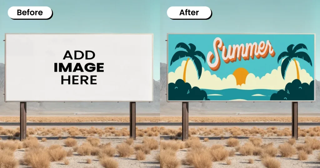 Billboard Mockup in a desert