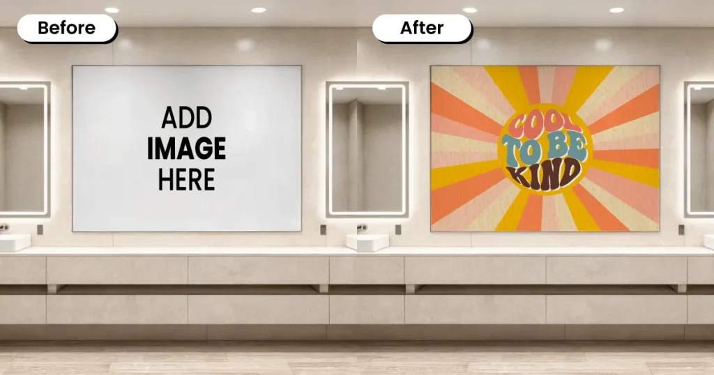 Billboard Mockup in a bathroom