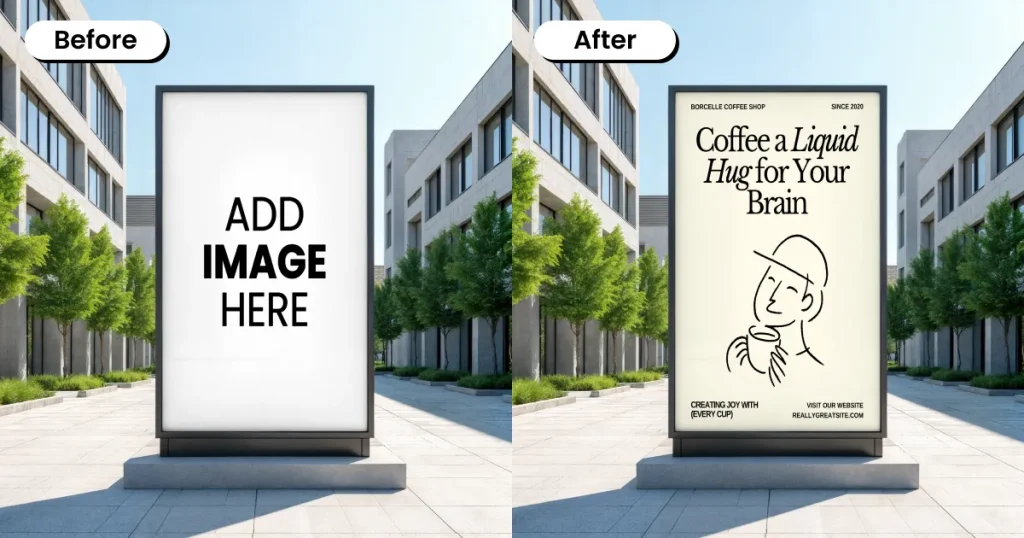 Urban City Plaza Billboard Mockup