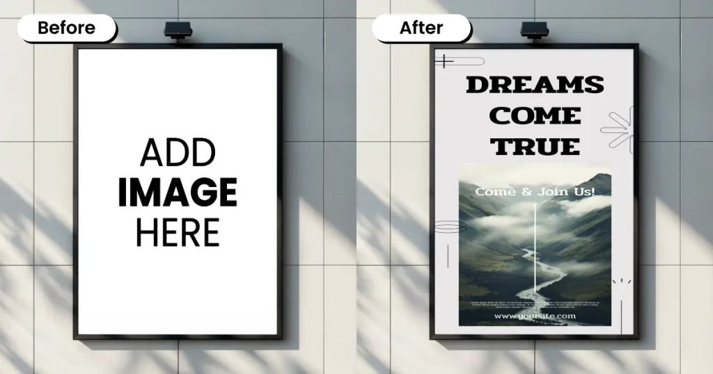 Black Framed Vertical Billboard Mockup