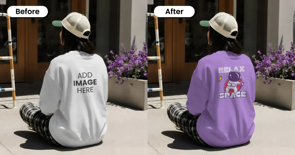 Casual outdoor sweatshirt mockup with relaxed vibe