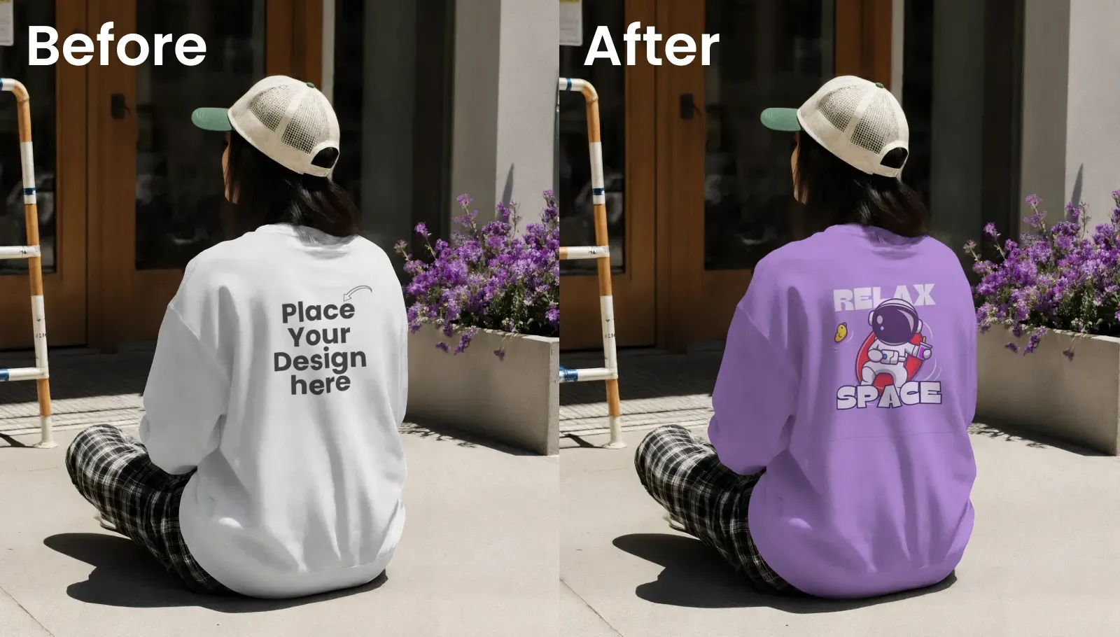 Casual outdoor sweatshirt mockup with relaxed vibe