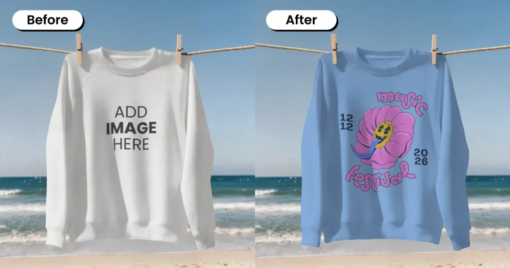Clean relaxed fit free sweatshirt mockup