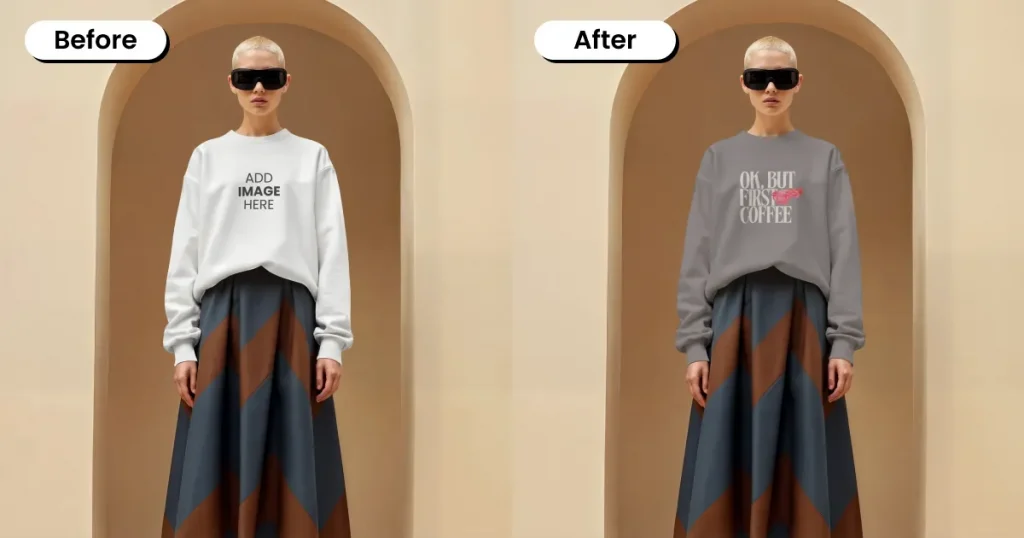 Contemporary minimalist fashion sweatshirt mockup
