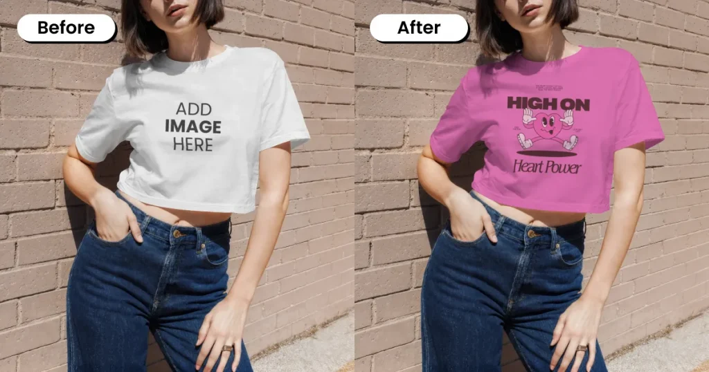 Crop top t-shirt mockup
