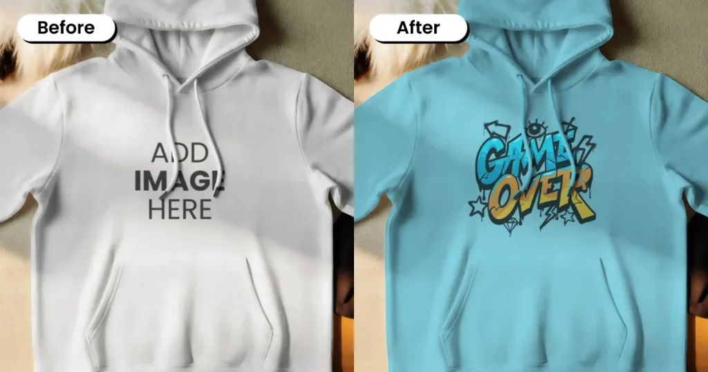 detailed flatlay hoodie mockup template