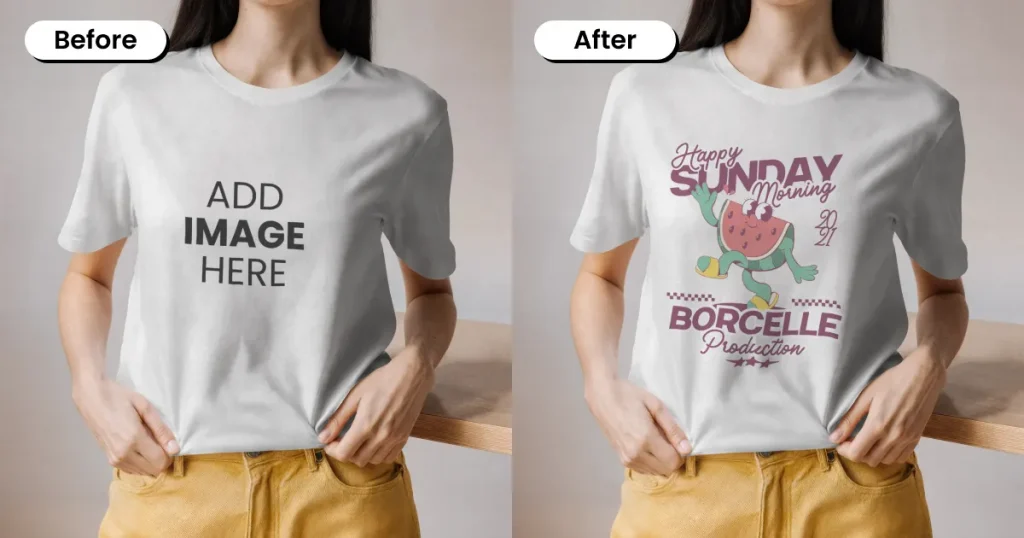 Detailed front view t-shirt mockup