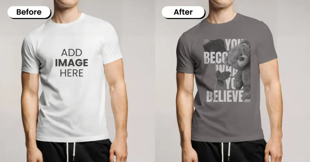 Front view male t-shirt mockup