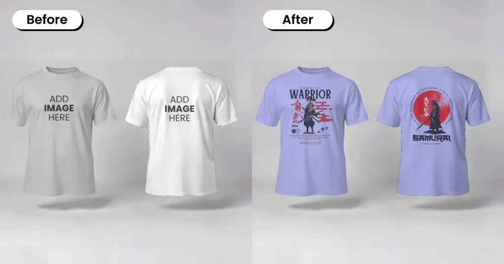 Ghost mannequin t-shirt mockup template