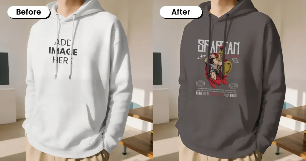 male lightweight hoodie mockup