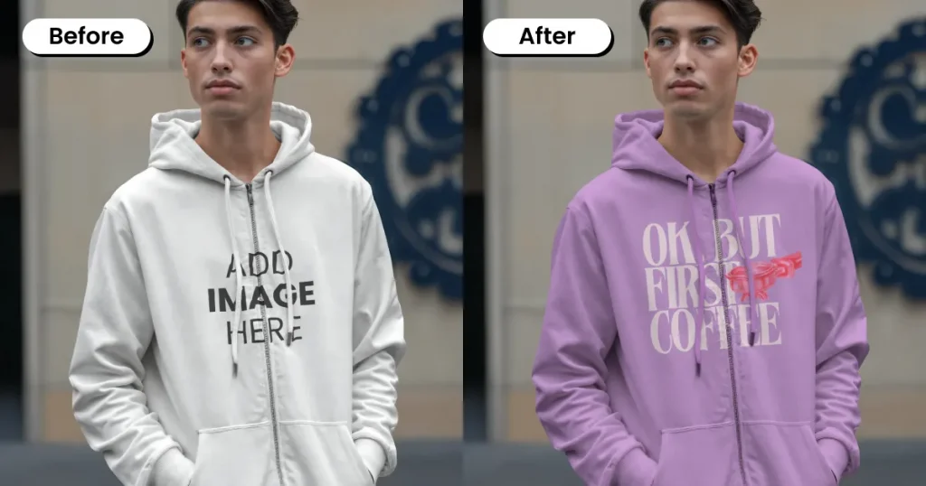 zip up hoodie mockup template
