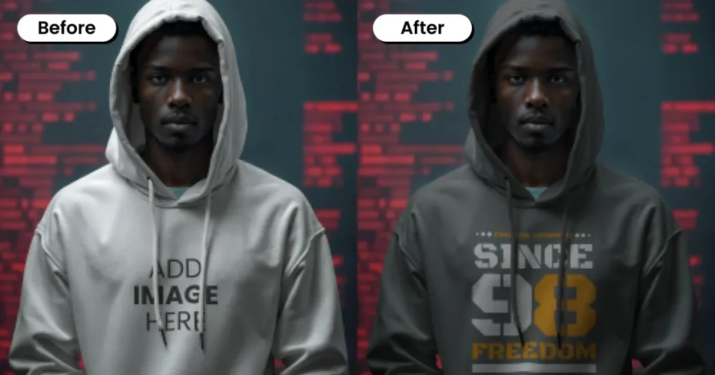 hacker wearing free hoodie mockup template