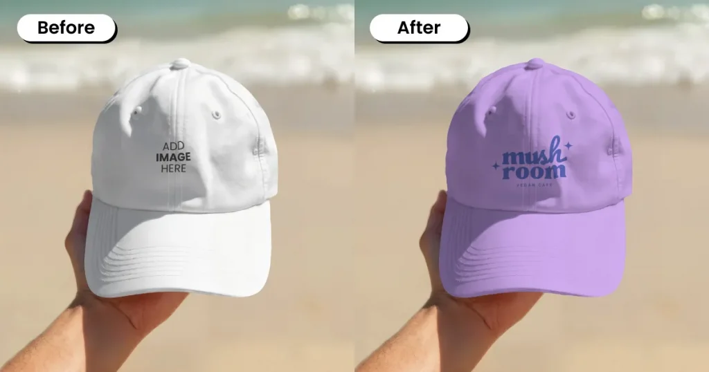 Hand-holding cap mockup