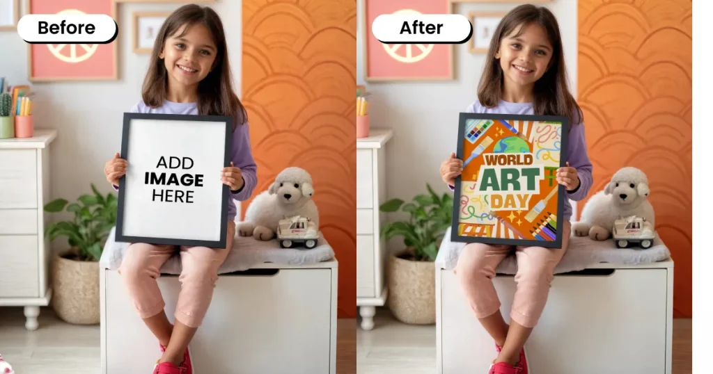 Handheld poster mockup