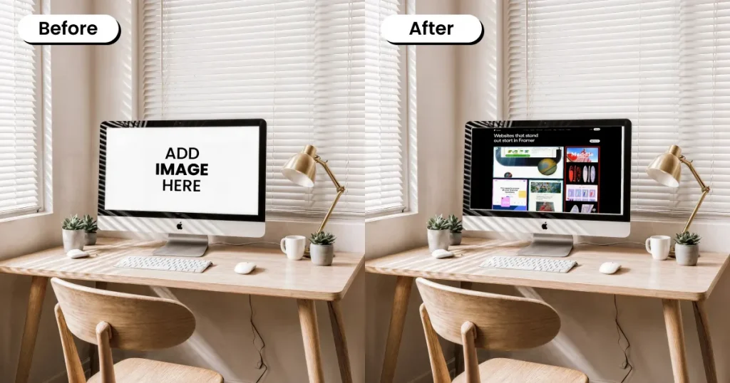 iMac mockup with natural lighting