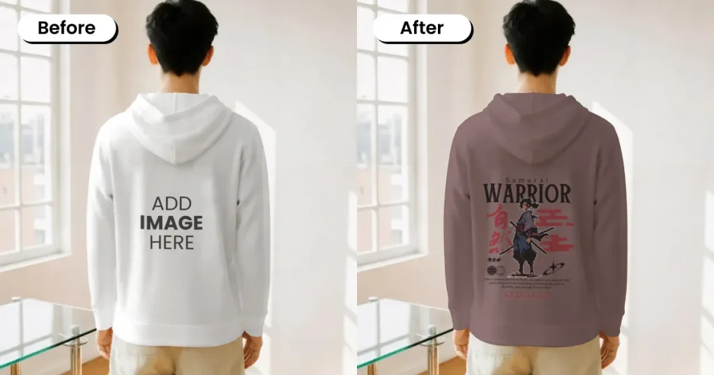 indoor hoodie display mockup template
