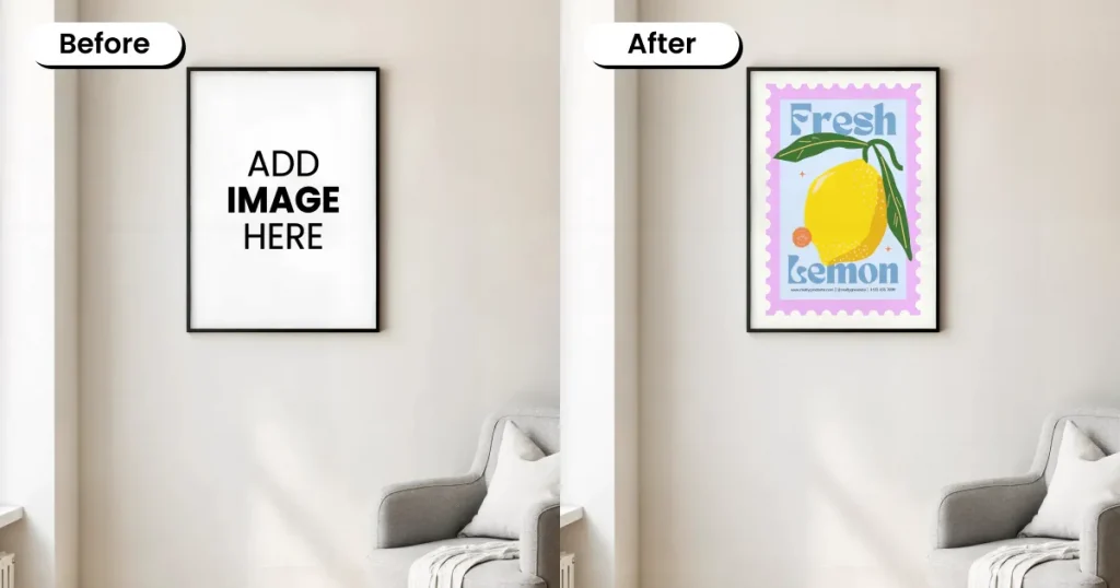 minimal poster mockup templates with clean aesthetic