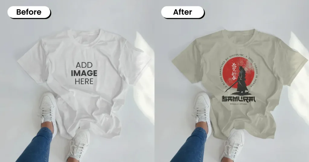 Crumpled t-shirt mockup